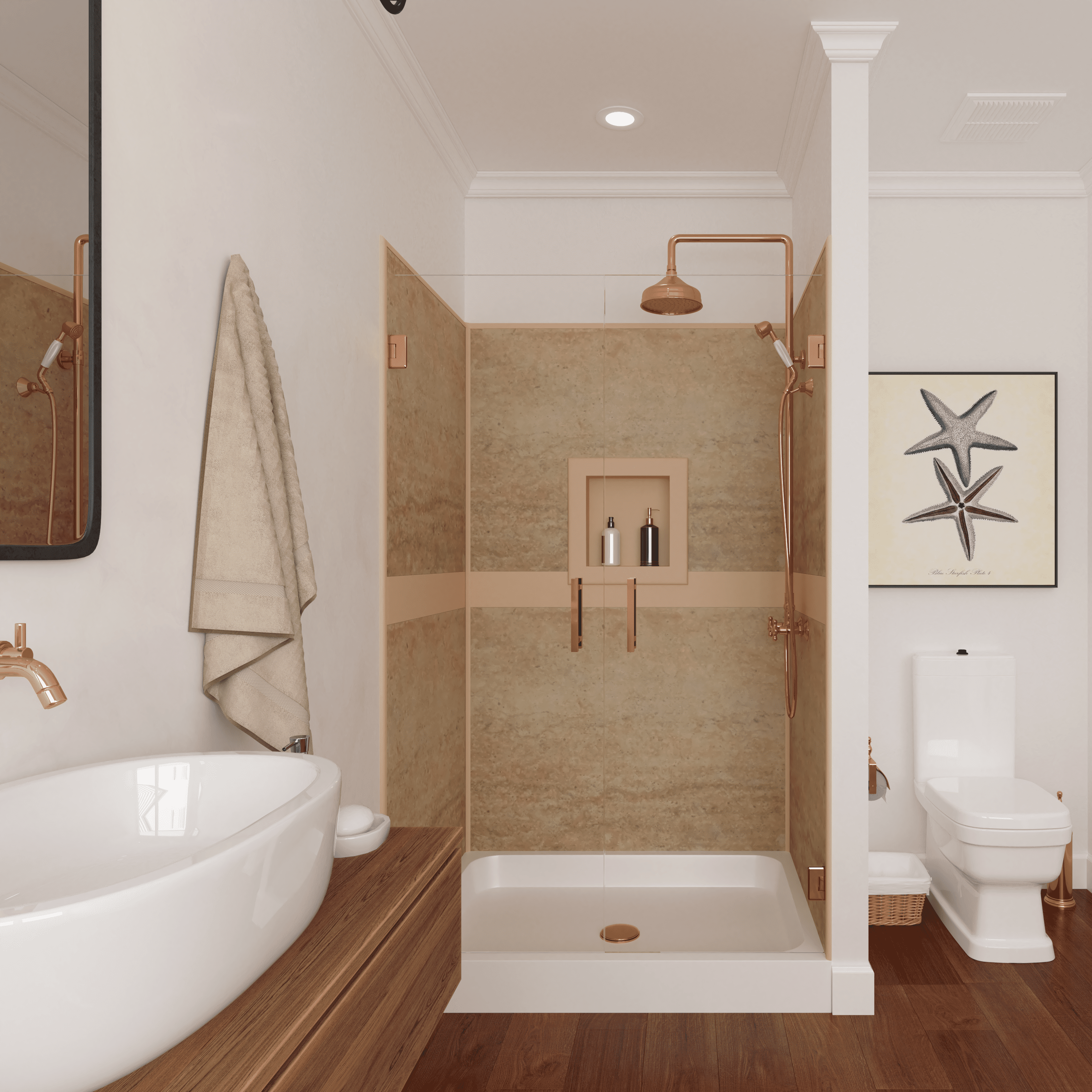 Baja Sand Poly Tub and Shower Surround - Image 5