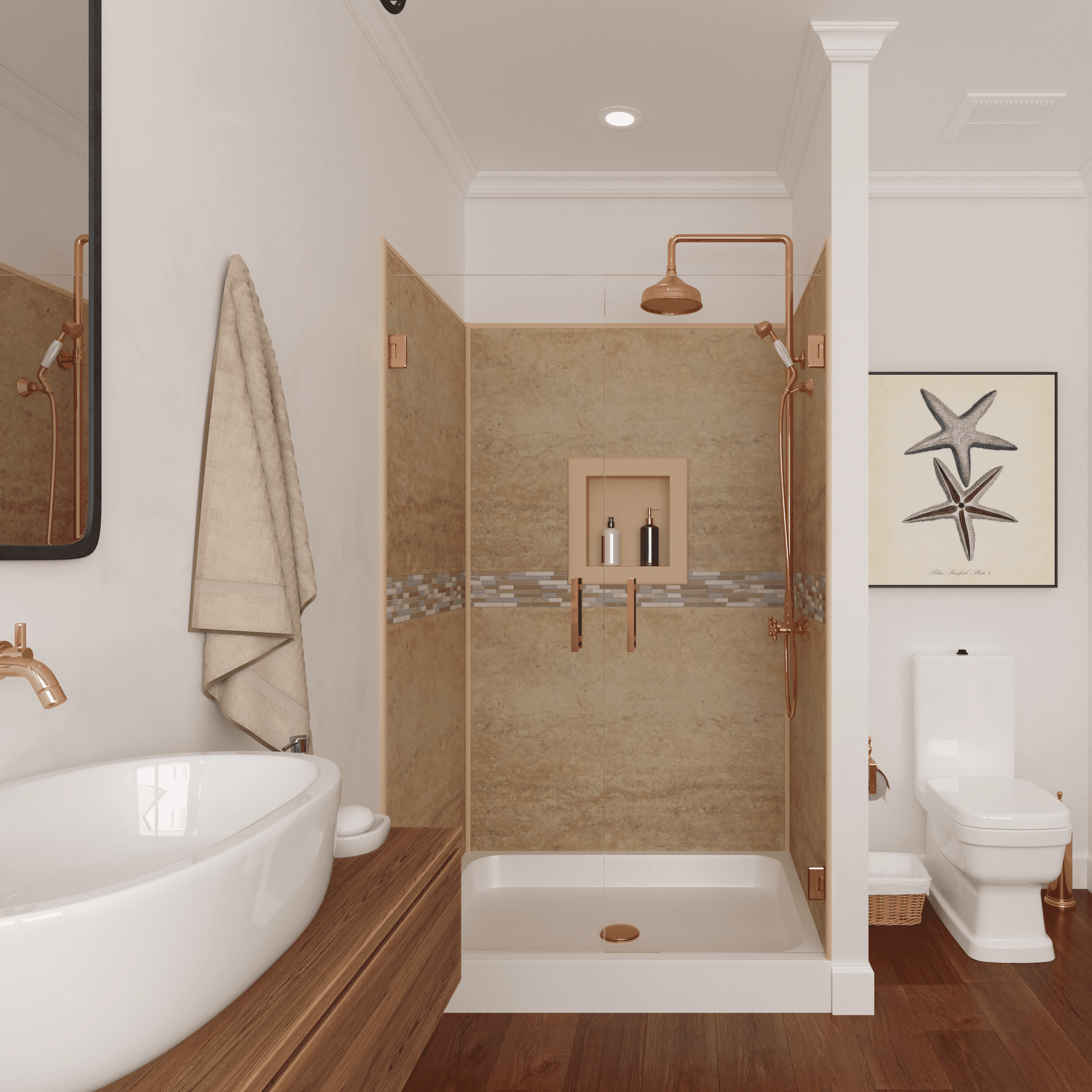Baja Sand Poly Tub and Shower Surround - Image 6