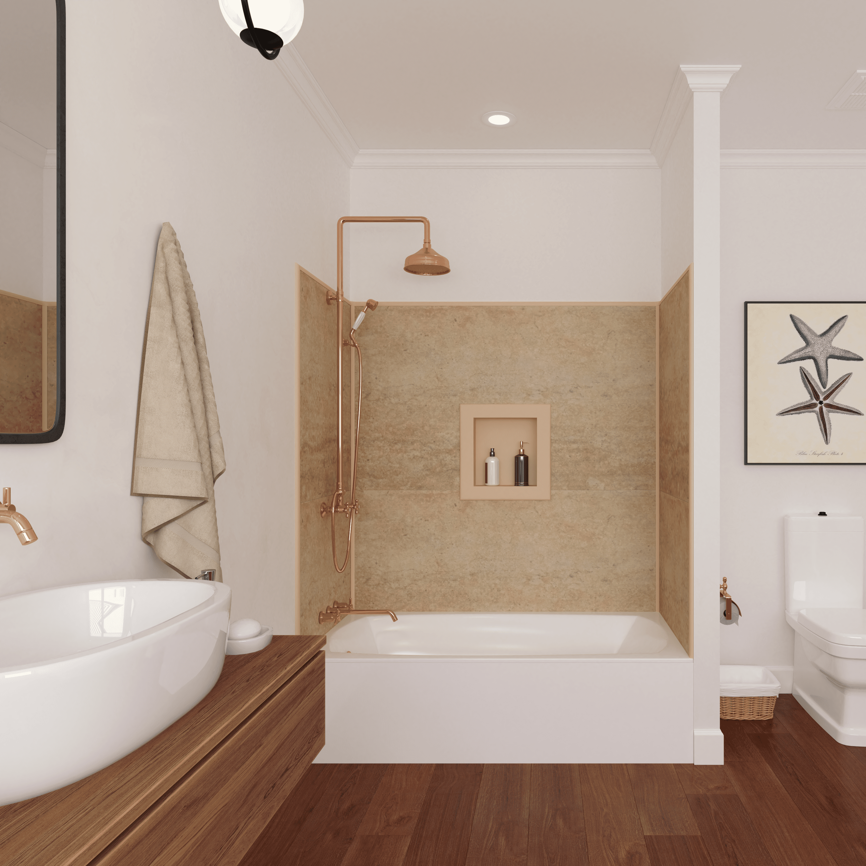 Baja Sand Poly Tub and Shower Surround - Image 4