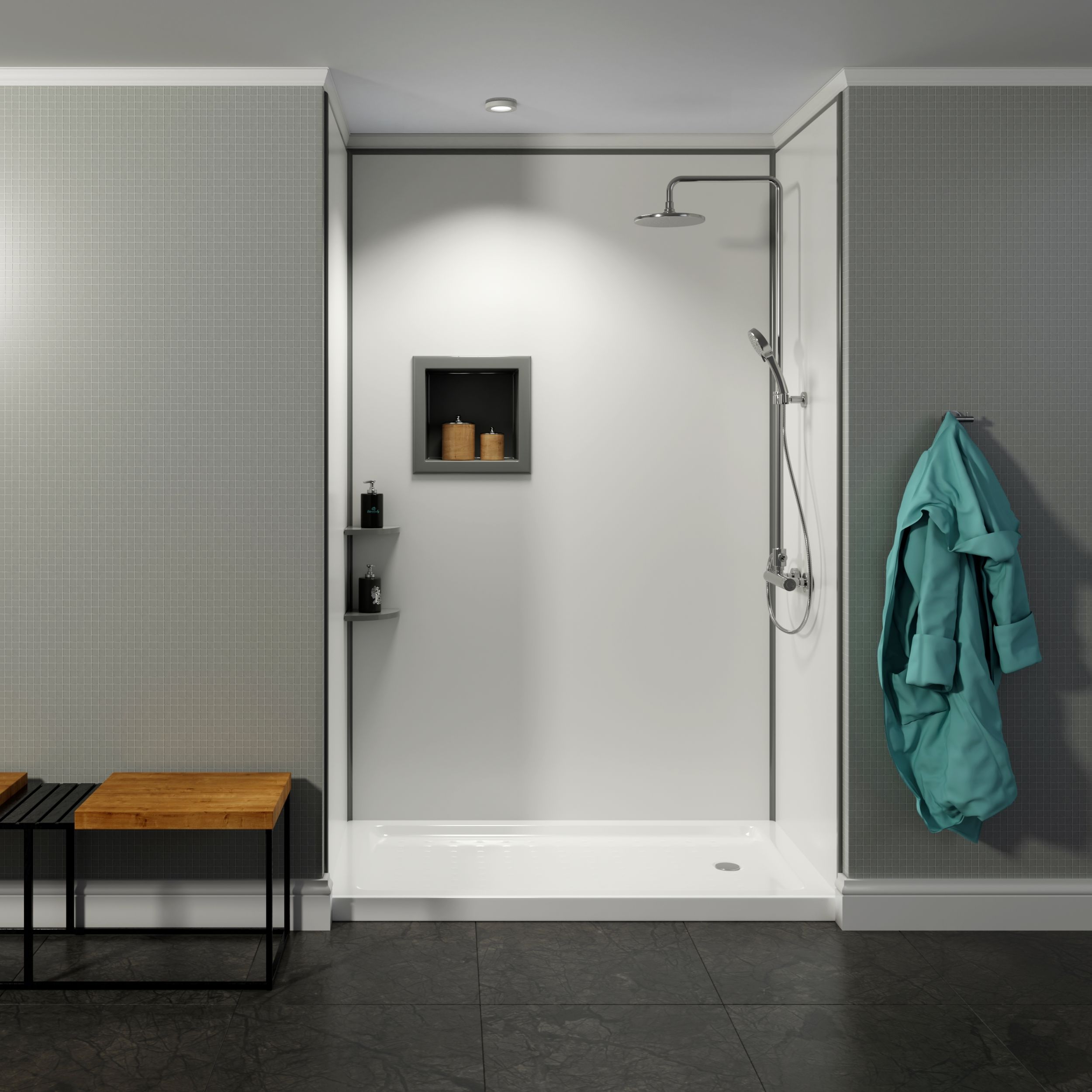 White Poly Tub and Shower Surround - Image 4