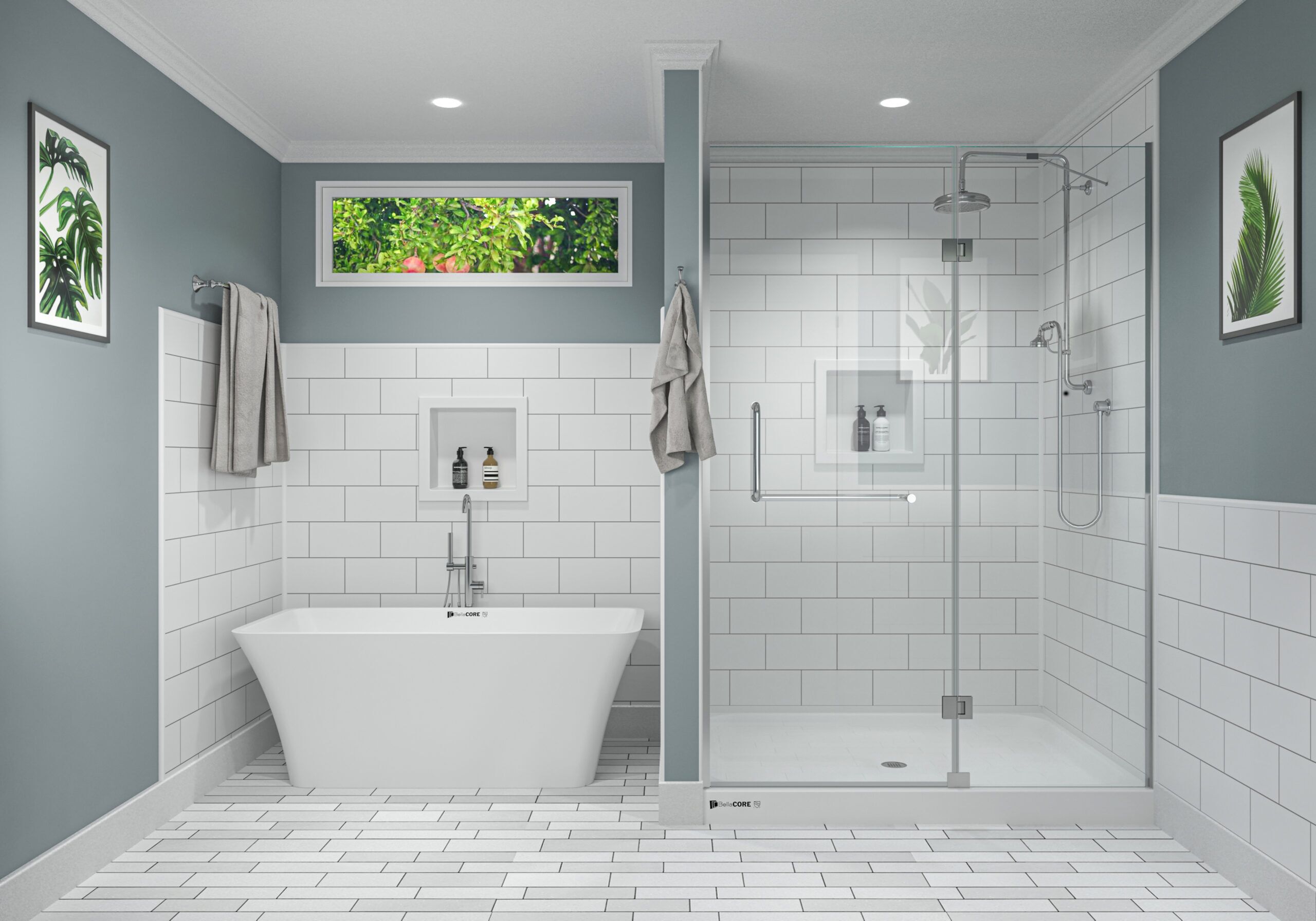 Subway Tile Poly Tub and Shower Surround Kit - Image 2