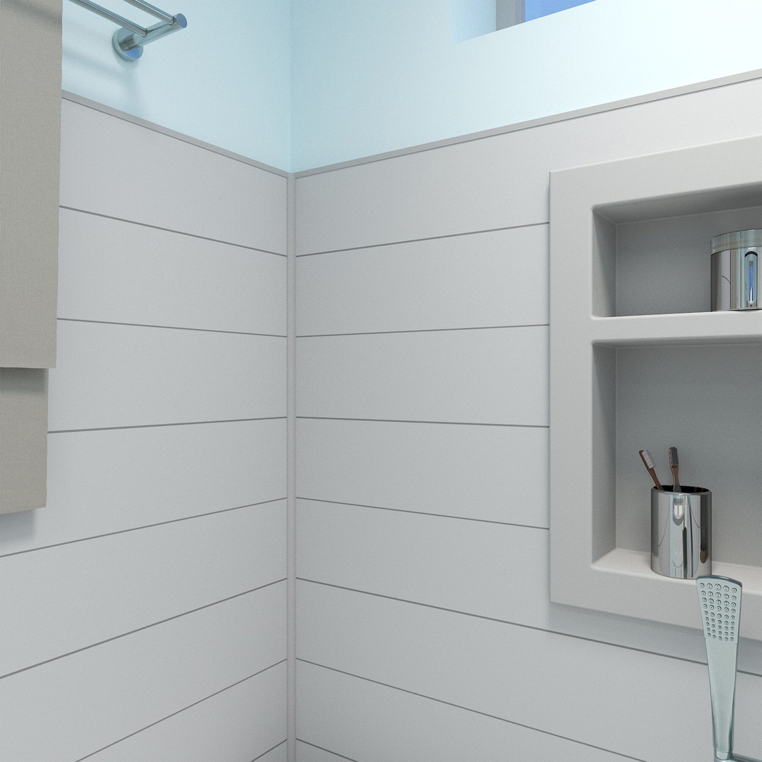 Gray Shiplap Tub and Shower Surround - Image 6