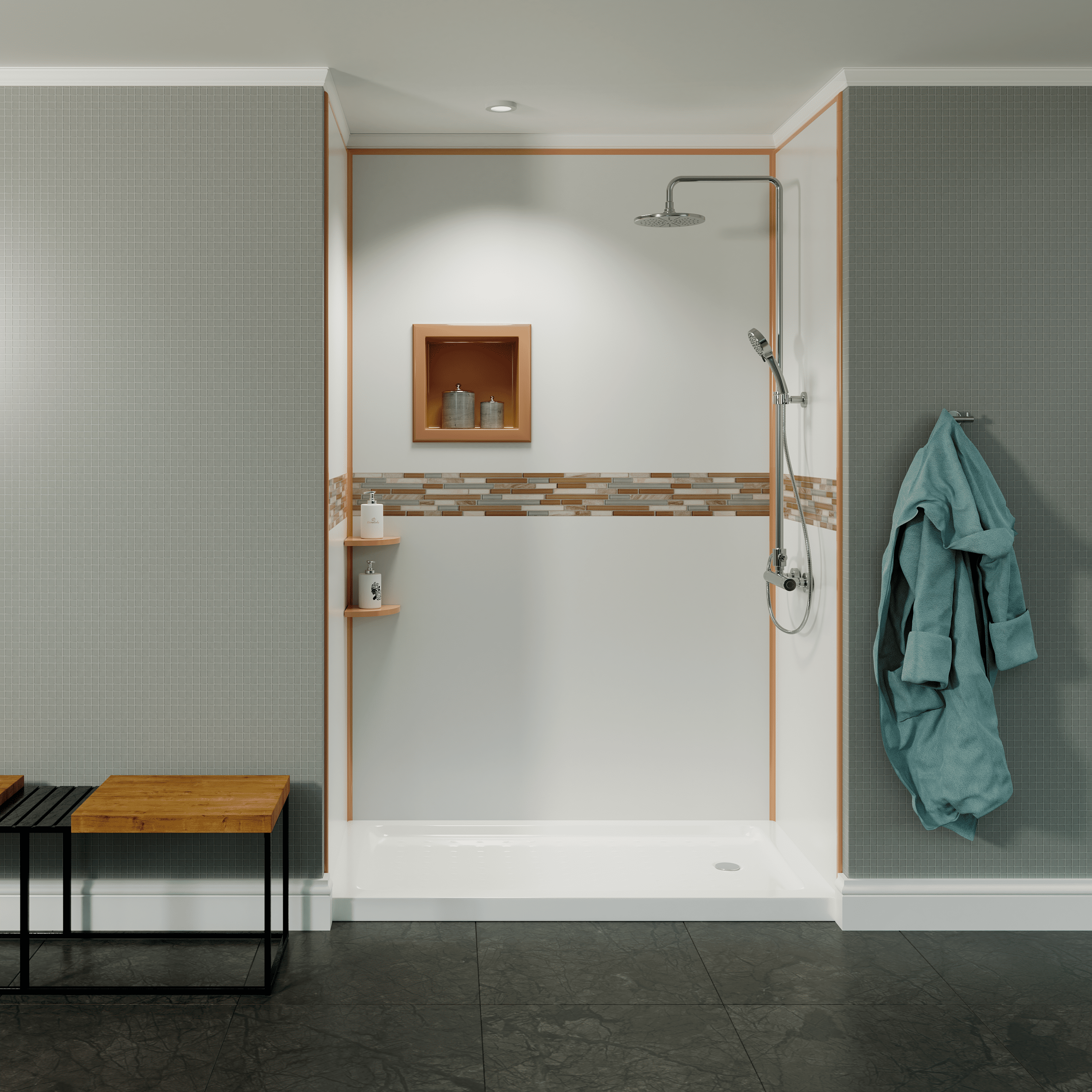 White Poly Tub and Shower Surround - Image 9