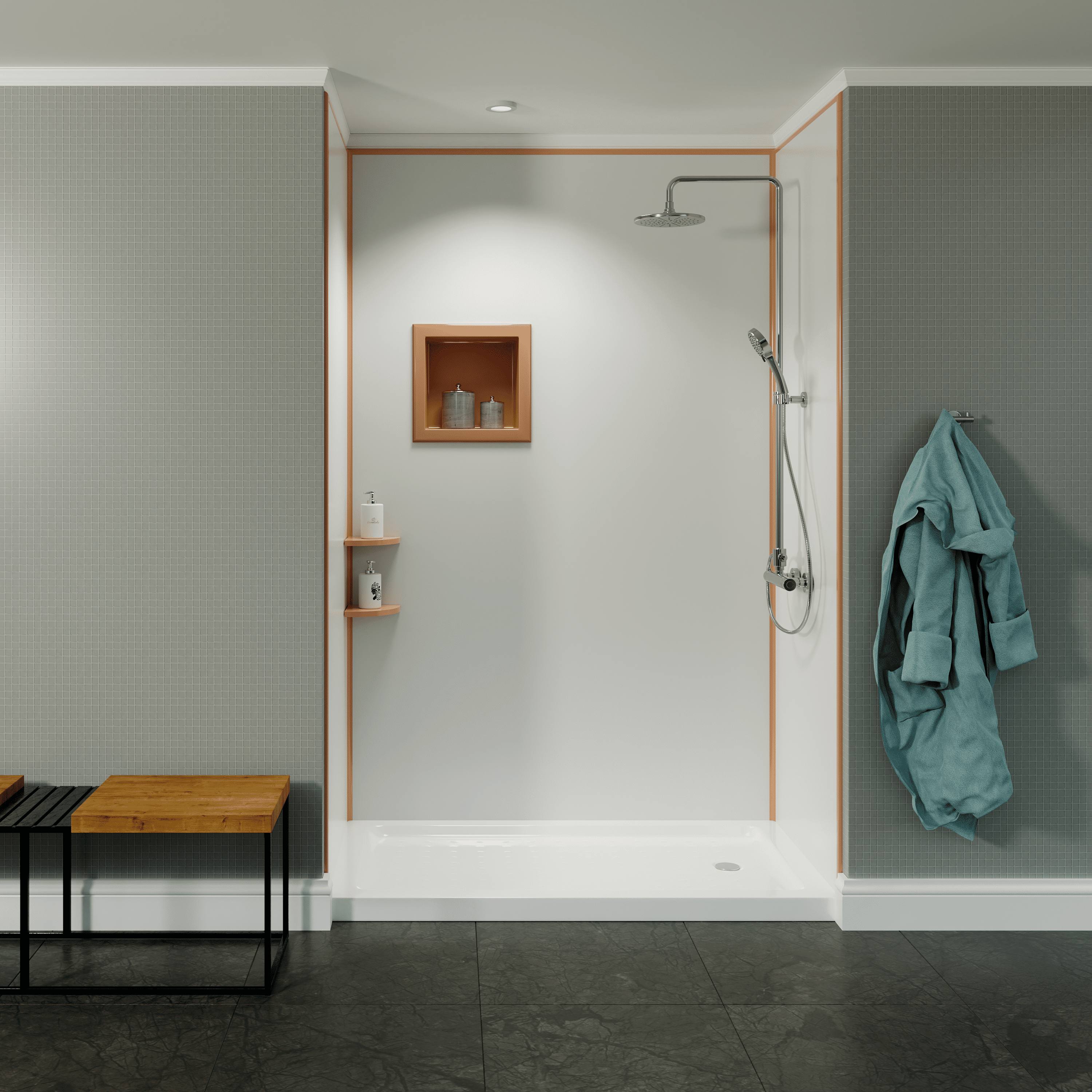 White Poly Tub and Shower Surround - Image 8