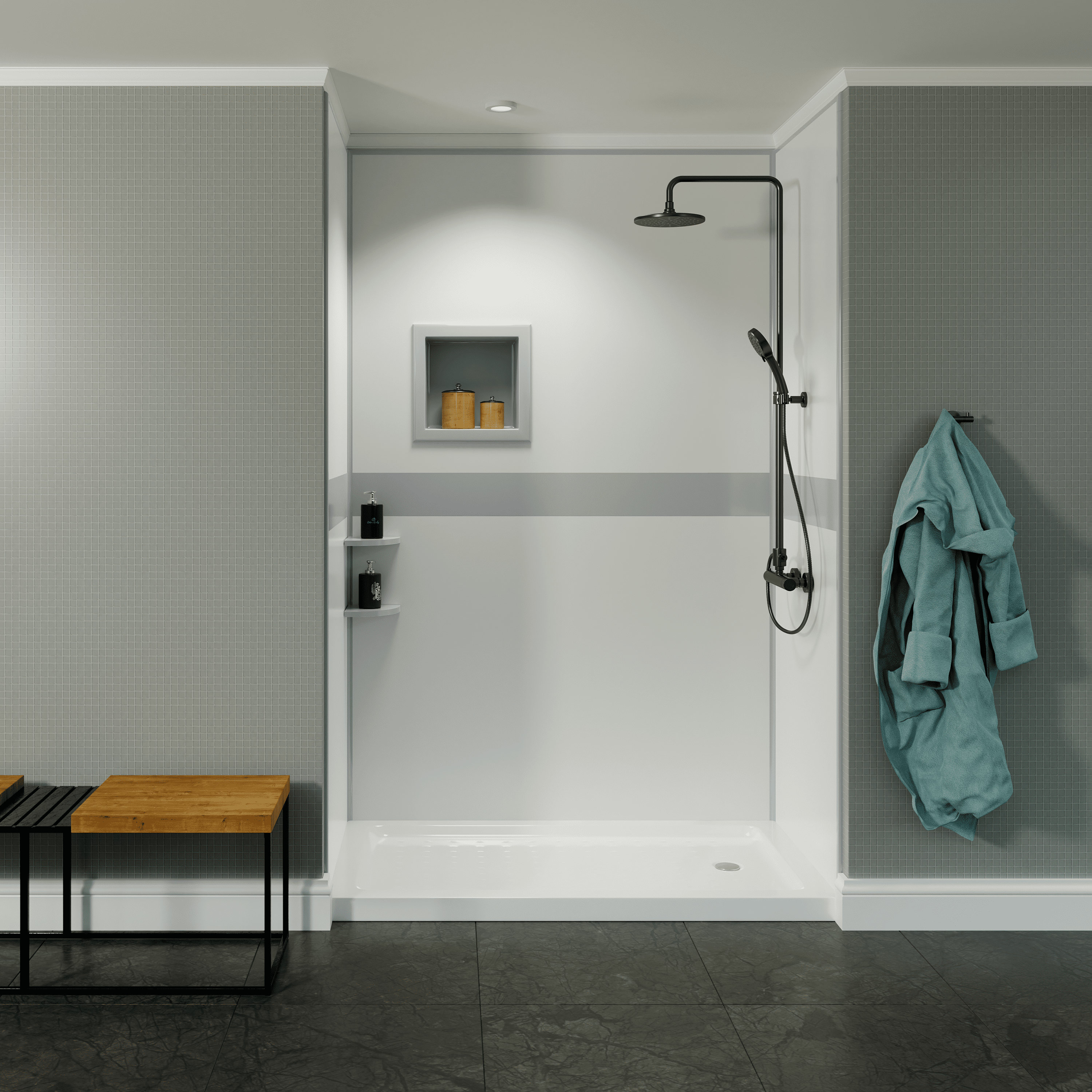 White Poly Tub and Shower Surround - Image 7
