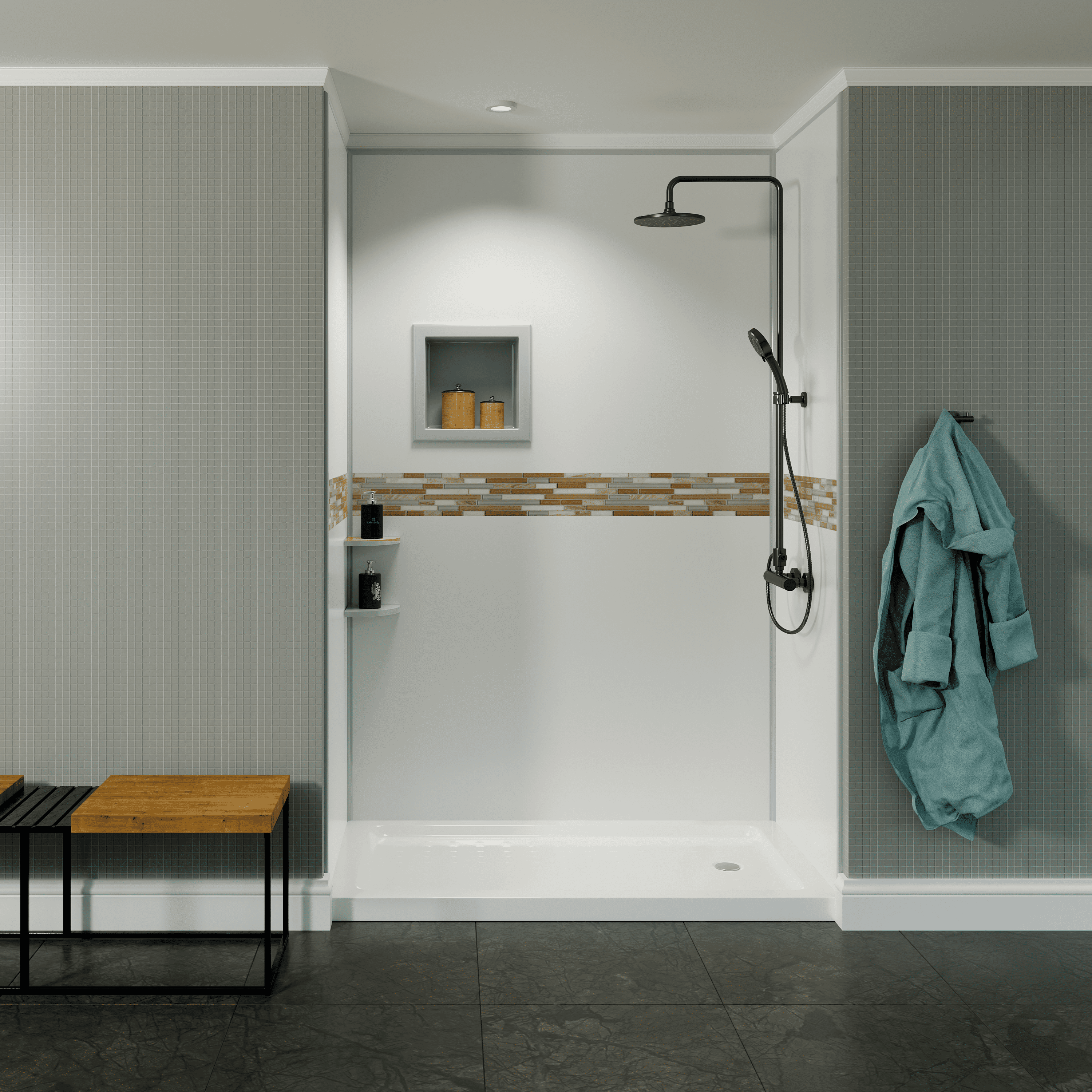 White Poly Tub and Shower Surround - Image 6