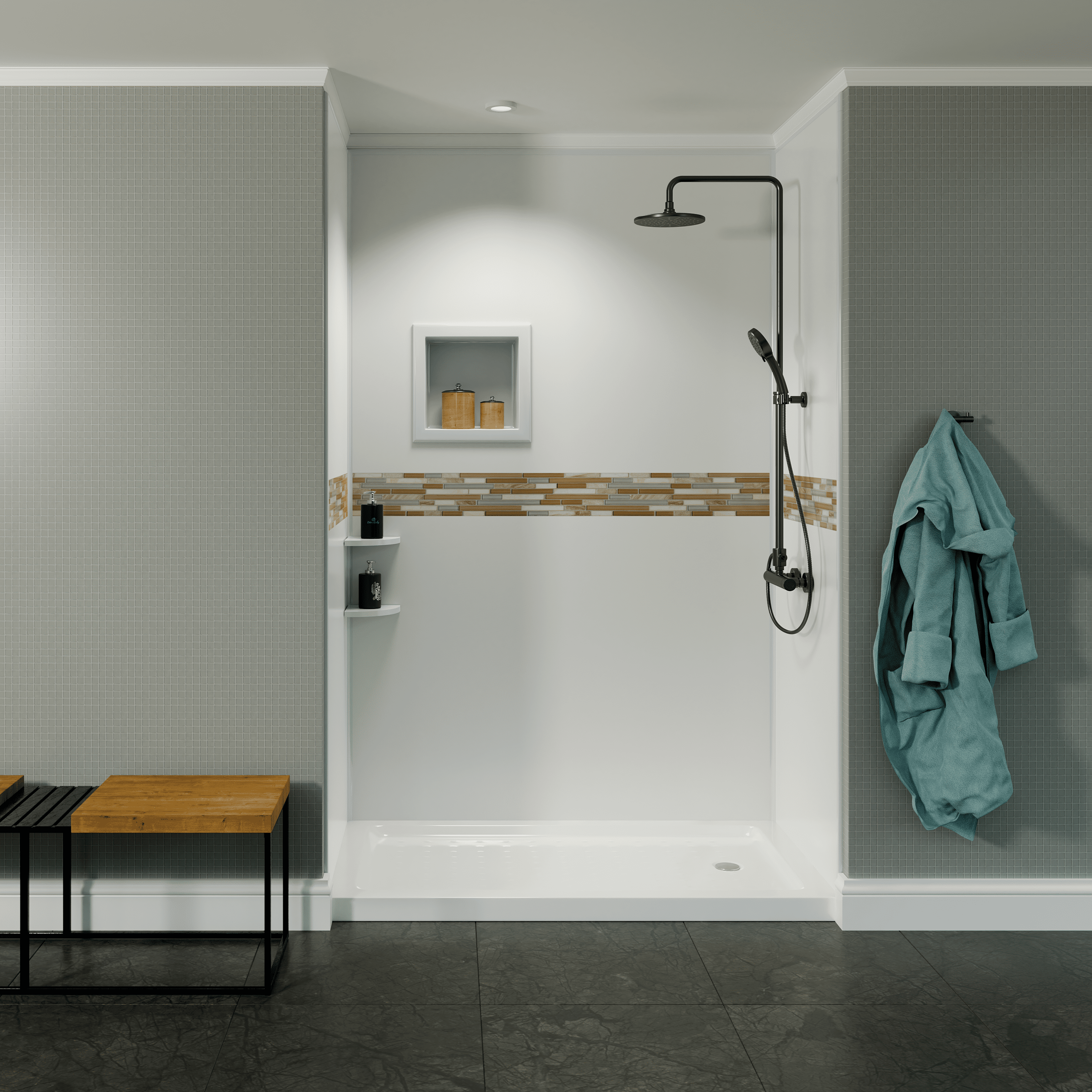 White Poly Tub and Shower Surround - Image 5
