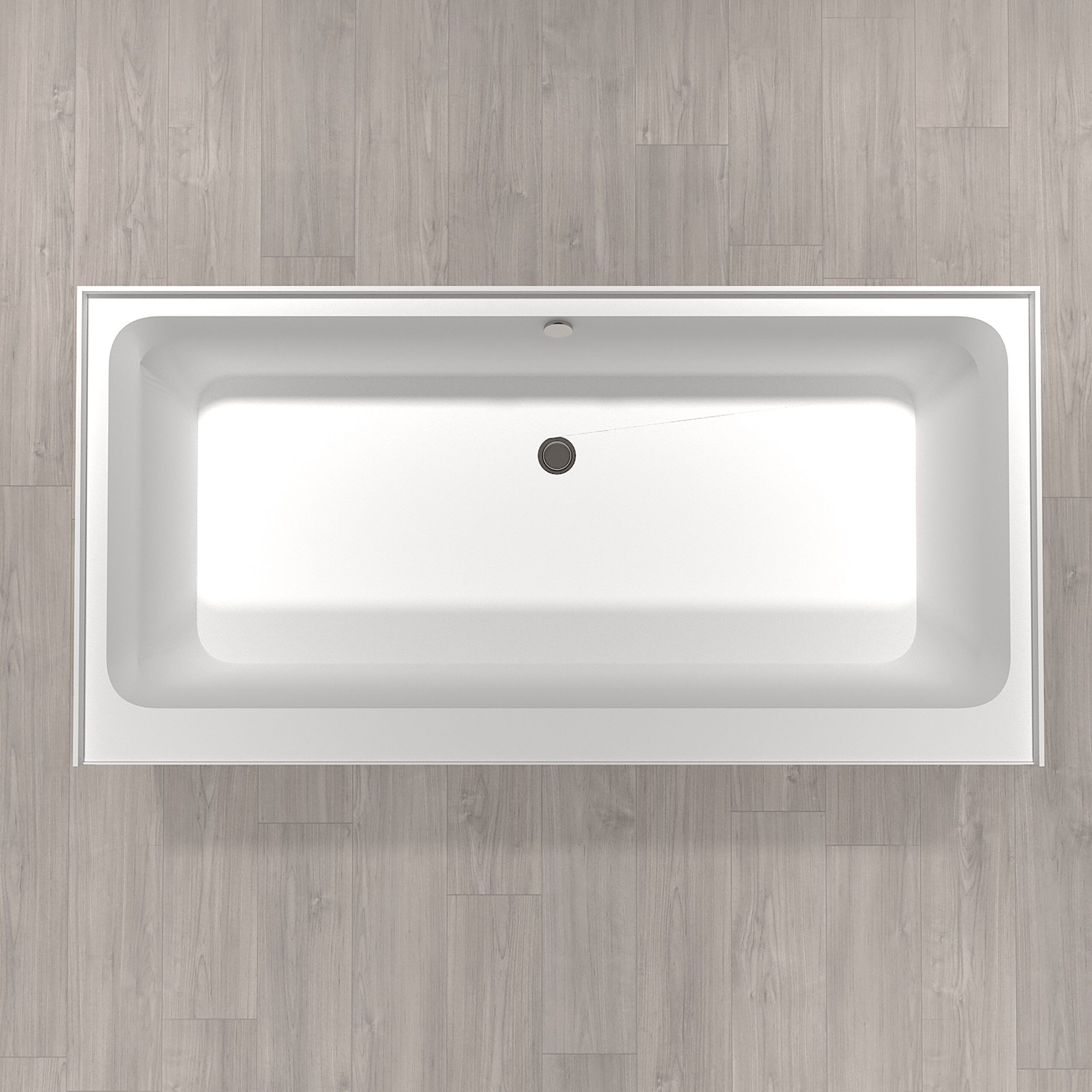 30x60 - Center Drain - Acrylic Alcove Tub - with overflow and adjustable feet - Image 3