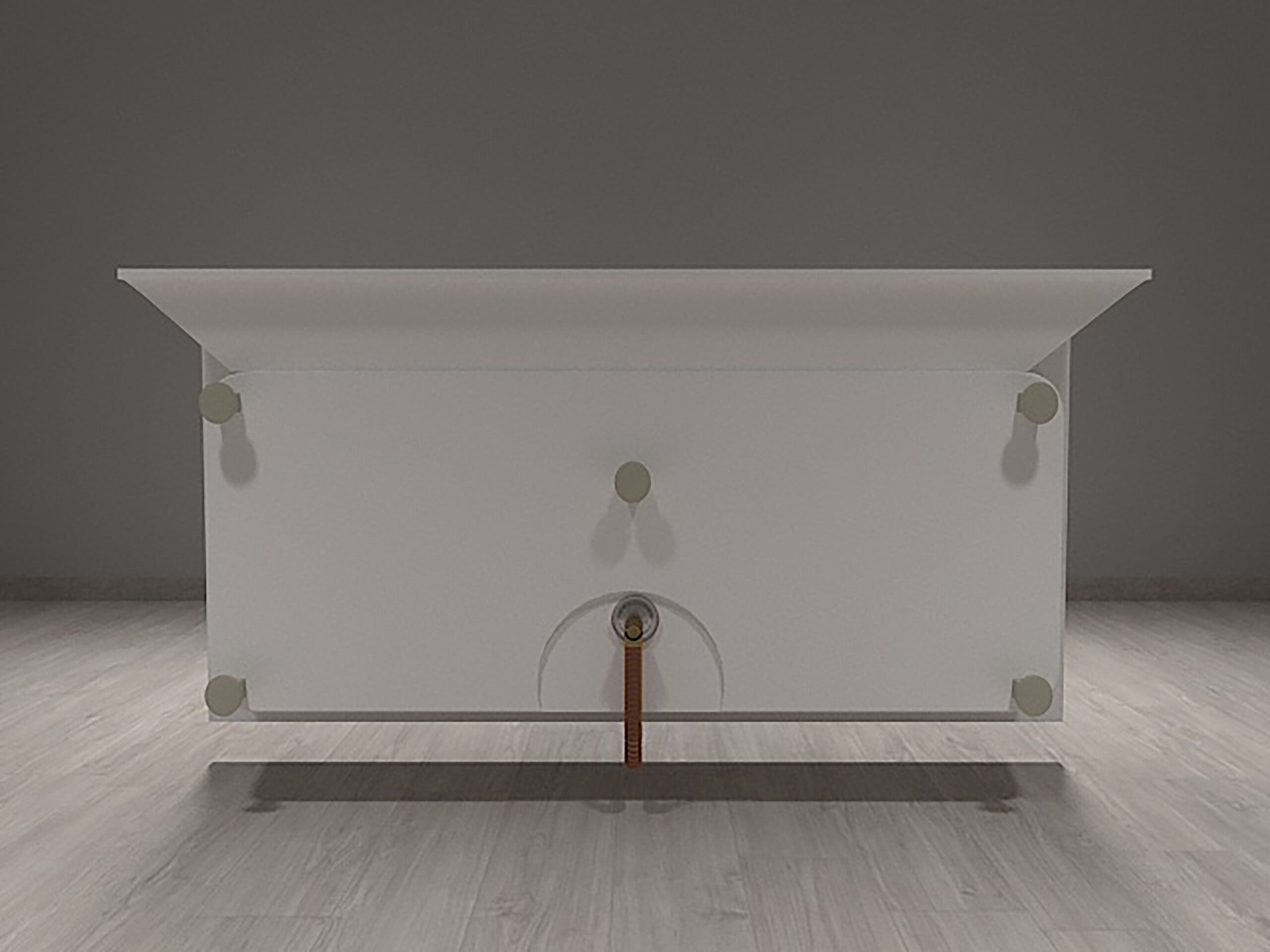 30x60 - Center Drain - Acrylic Alcove Tub - with overflow and adjustable feet - Image 4