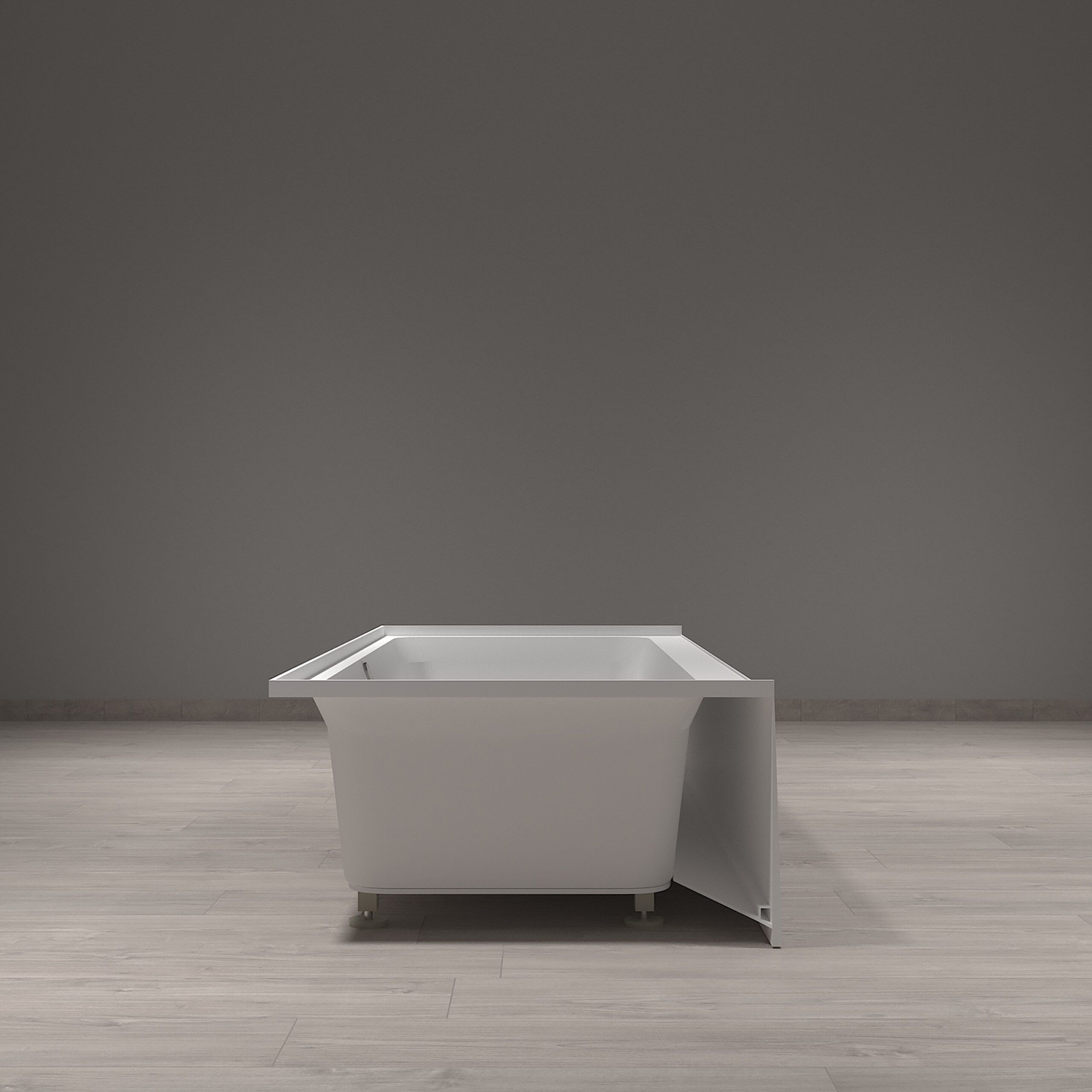 30x60 - Center Drain - Acrylic Alcove Tub - with overflow and adjustable feet - Image 6