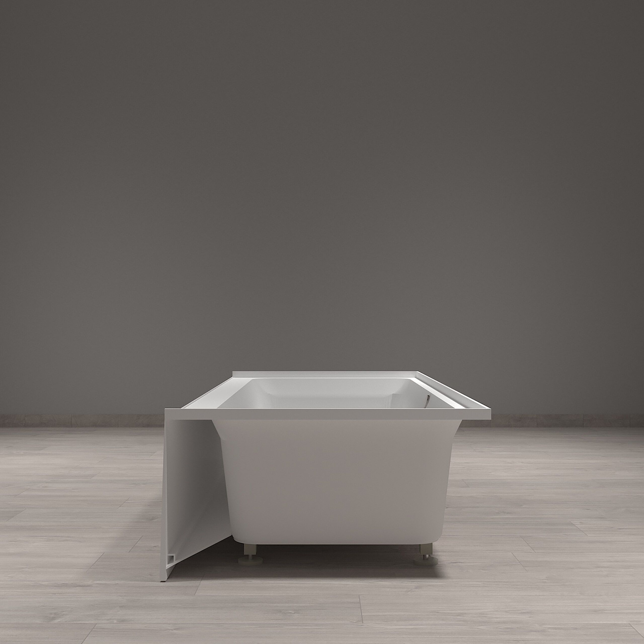30x60 - Center Drain - Acrylic Alcove Tub - with overflow and adjustable feet - Image 7