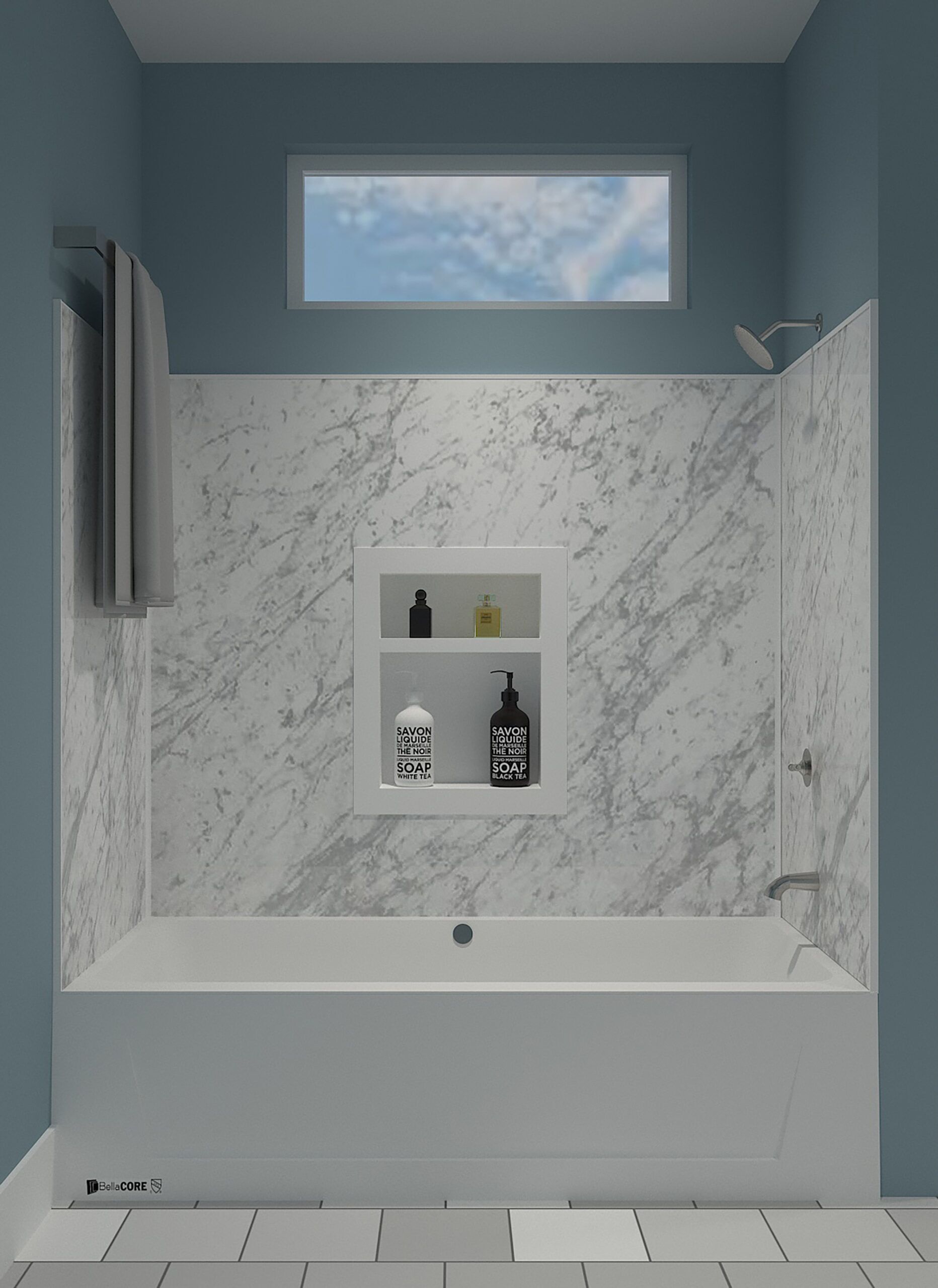 30x60 - Center Drain - Acrylic Alcove Tub - with overflow and adjustable feet - Image 9