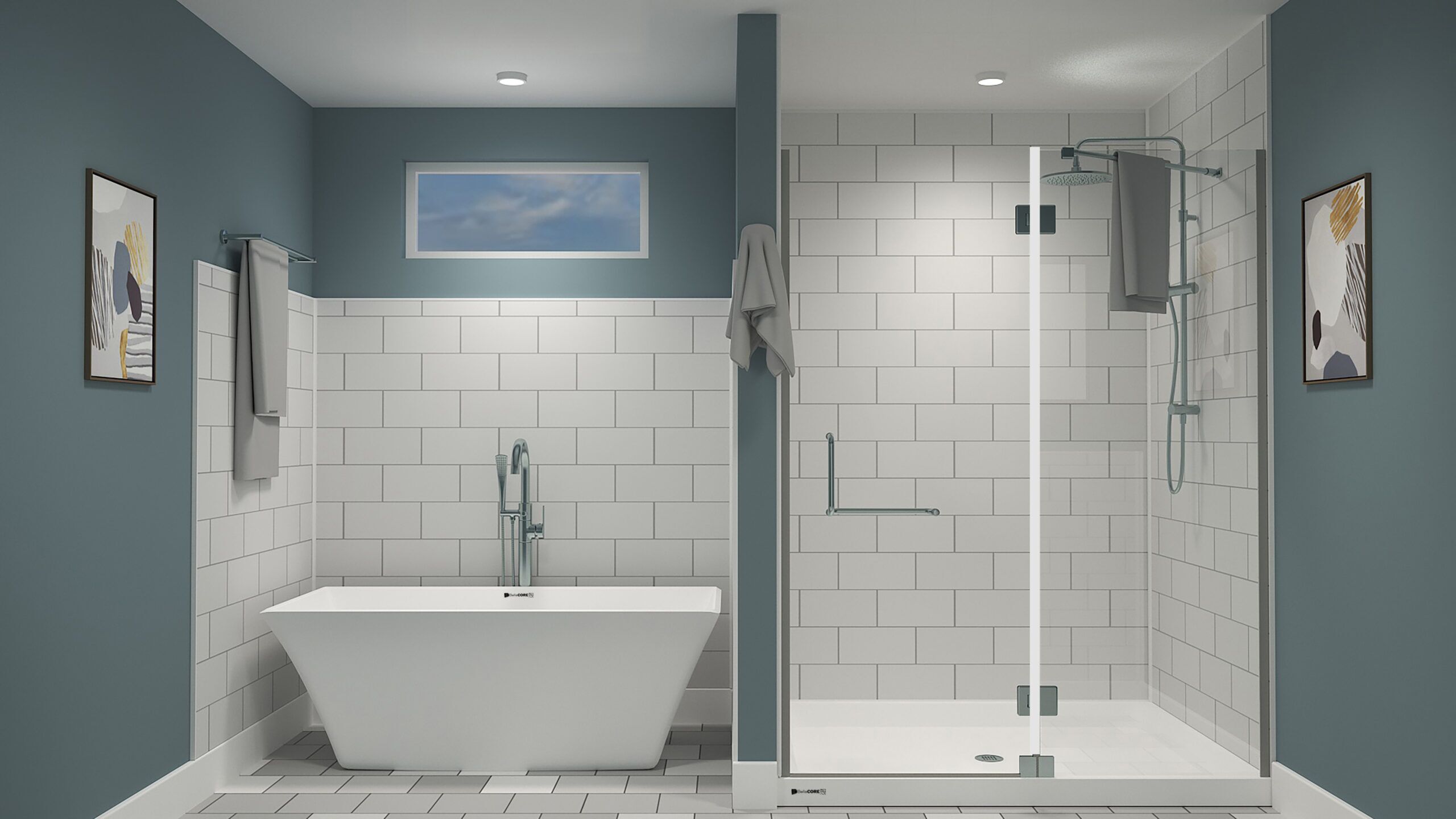 Subway Tile Poly Tub and Shower Surround Kit