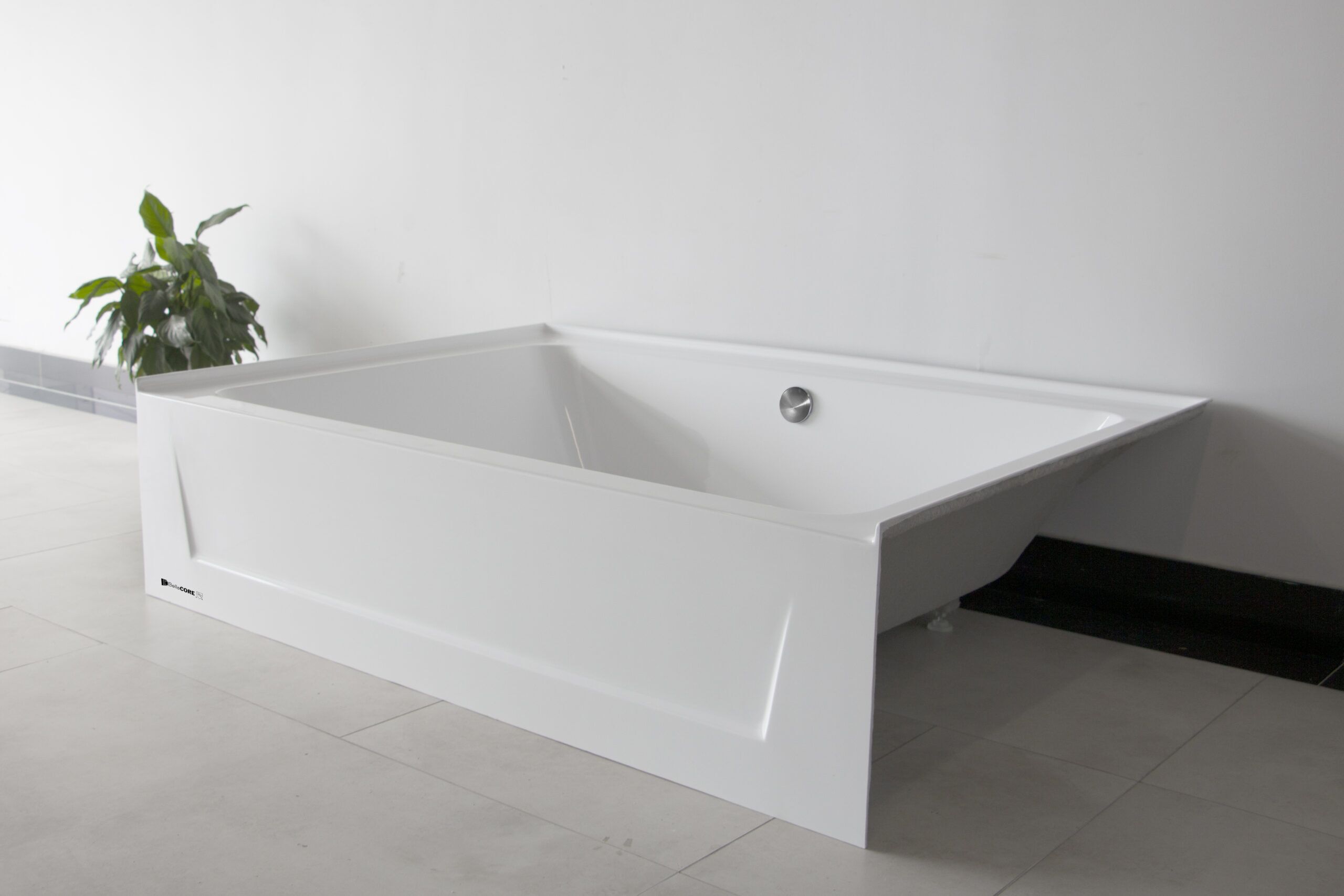 42x60 - Center Drain - Acrylic Alcove Tub - with overflow and adjustable feet - Image 9
