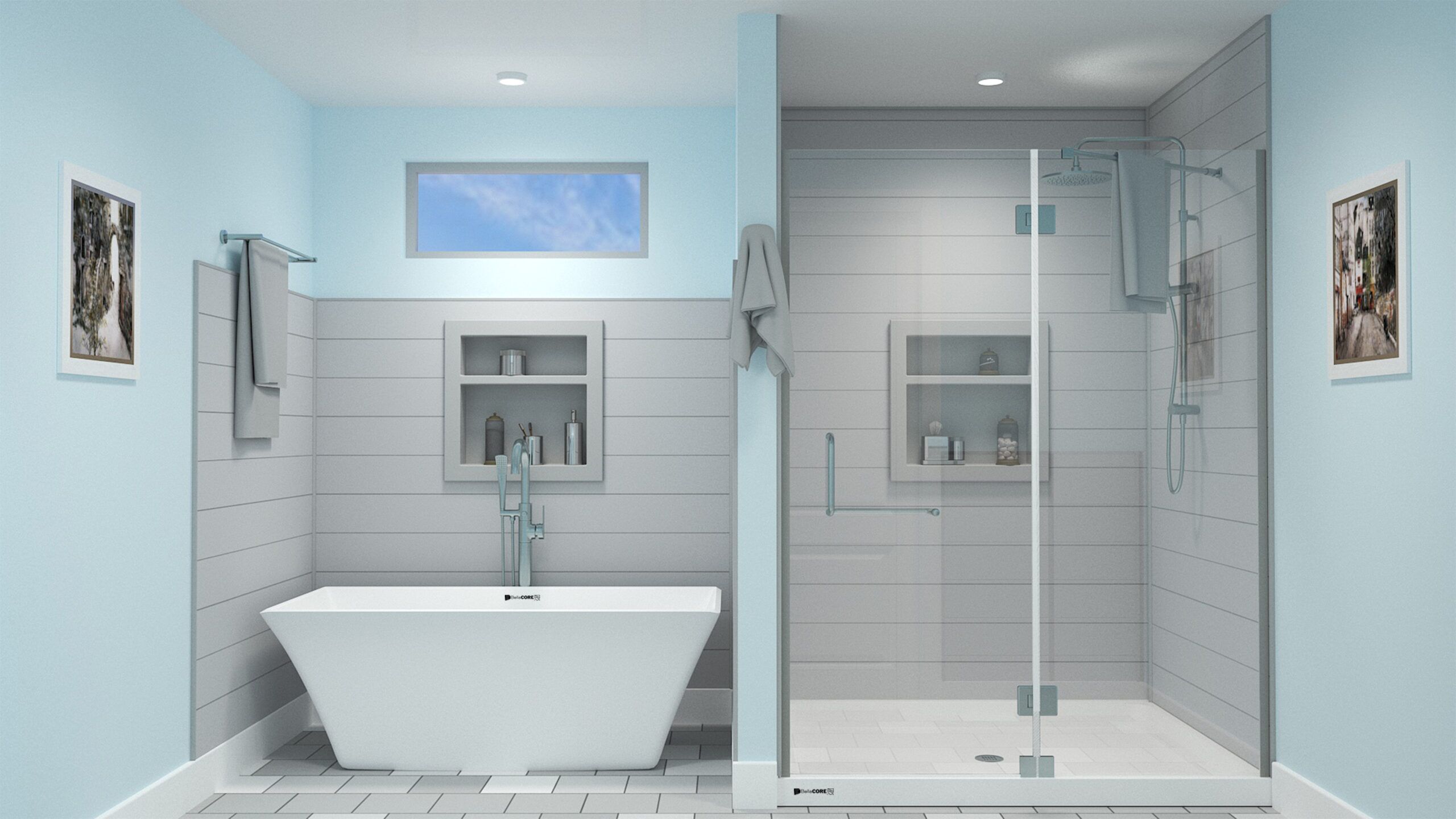 Gray Shiplap Tub and Shower Surround - Image 4